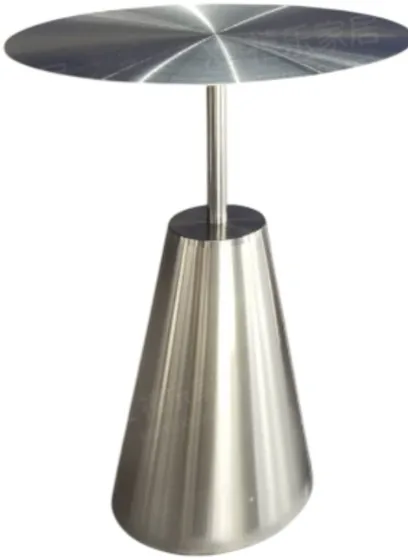 Stainless Steel Round Table, Slim Base