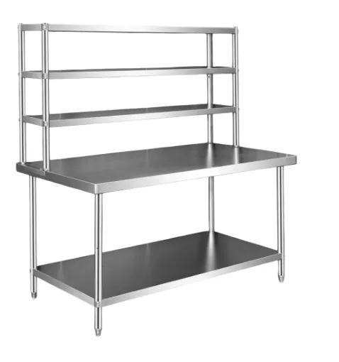 Stainless Steel Workstation with Overhead Shelf