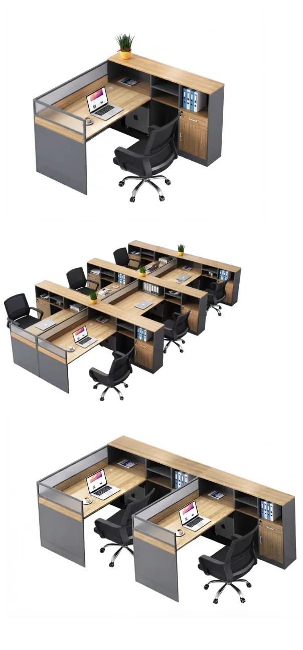 Cluster Plus — Modular Workstation with Side Storage & Wall